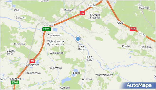 mapa Małe Rudy, Małe Rudy na mapie Targeo